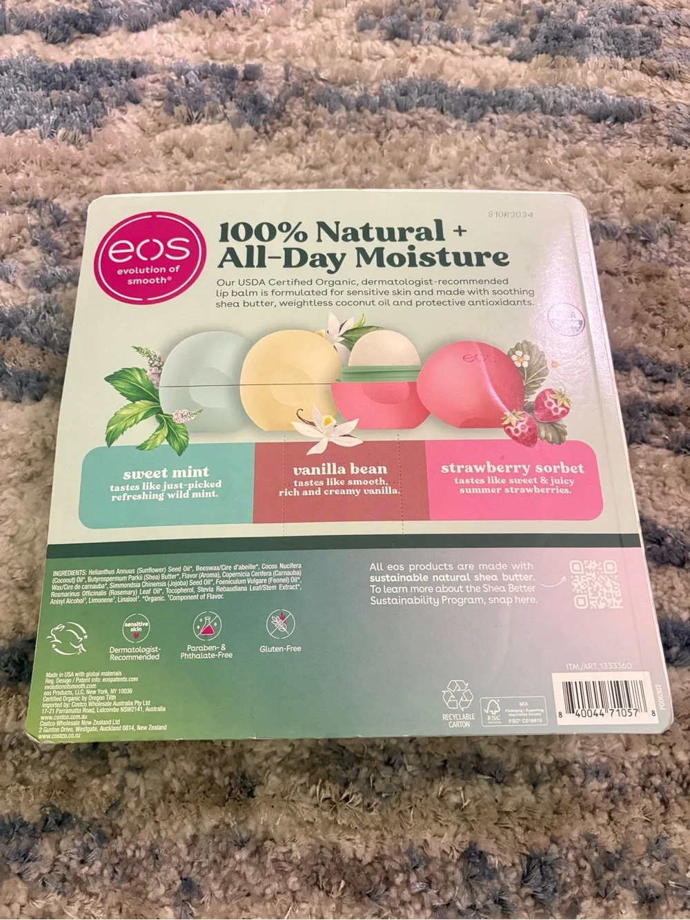 eos 100% Natural Organic Lip Balm 7 pack!